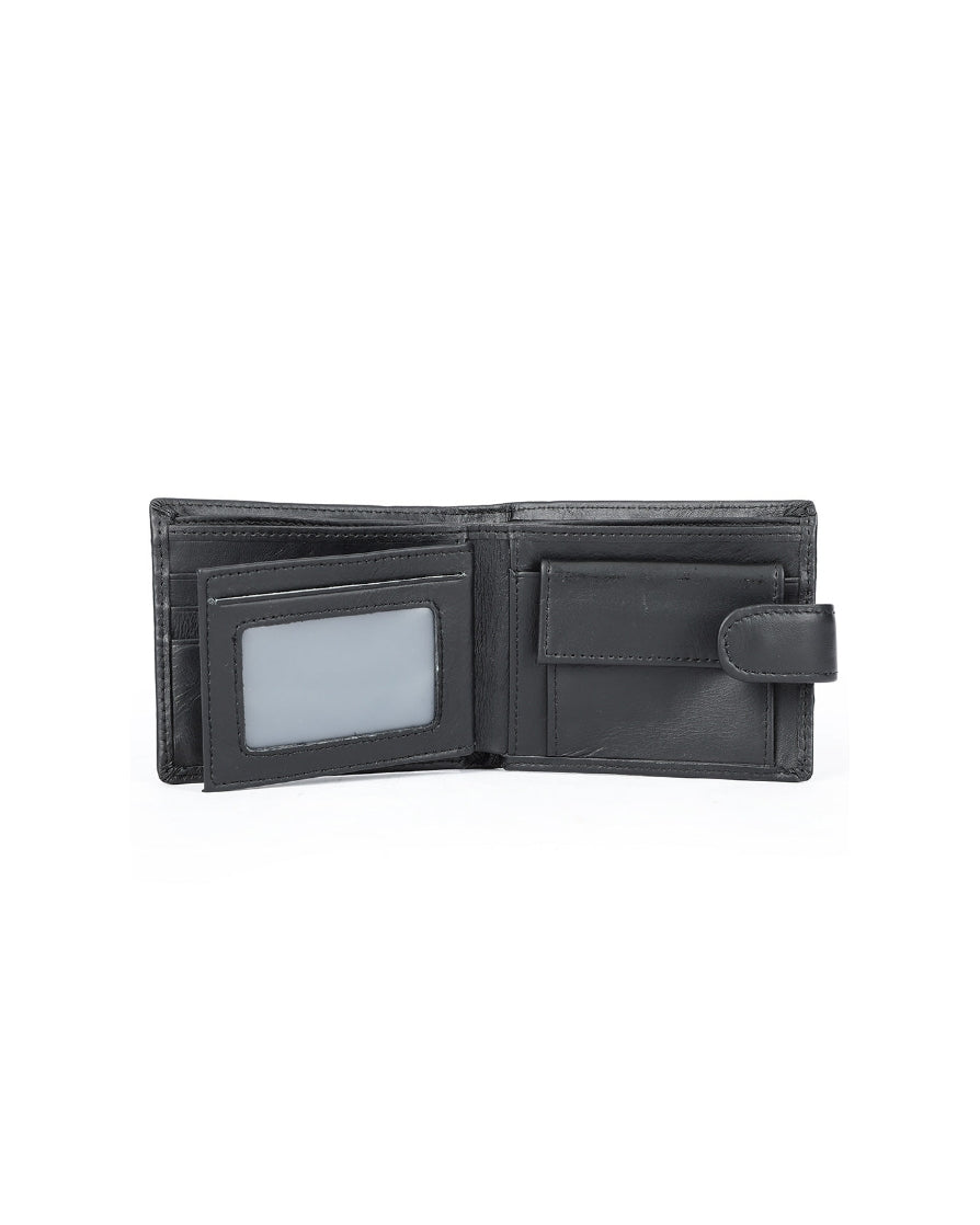 2H #1067 Black Genuine Leather Wallet