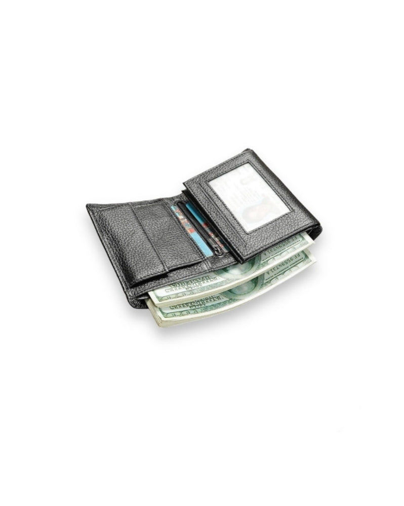 2H #1152 Black Genuine Leather Wallet