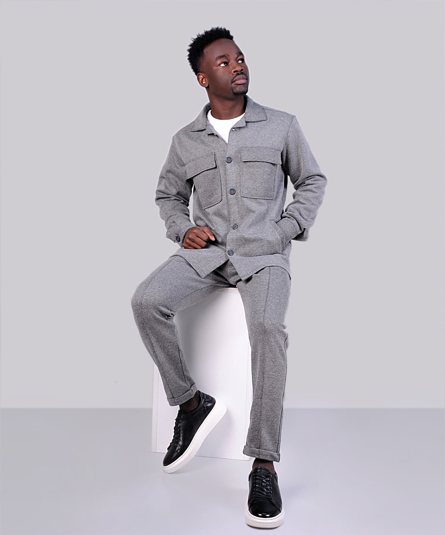 SALE! 2H #8008 Gray Cotton with Pockets Casual Jacket