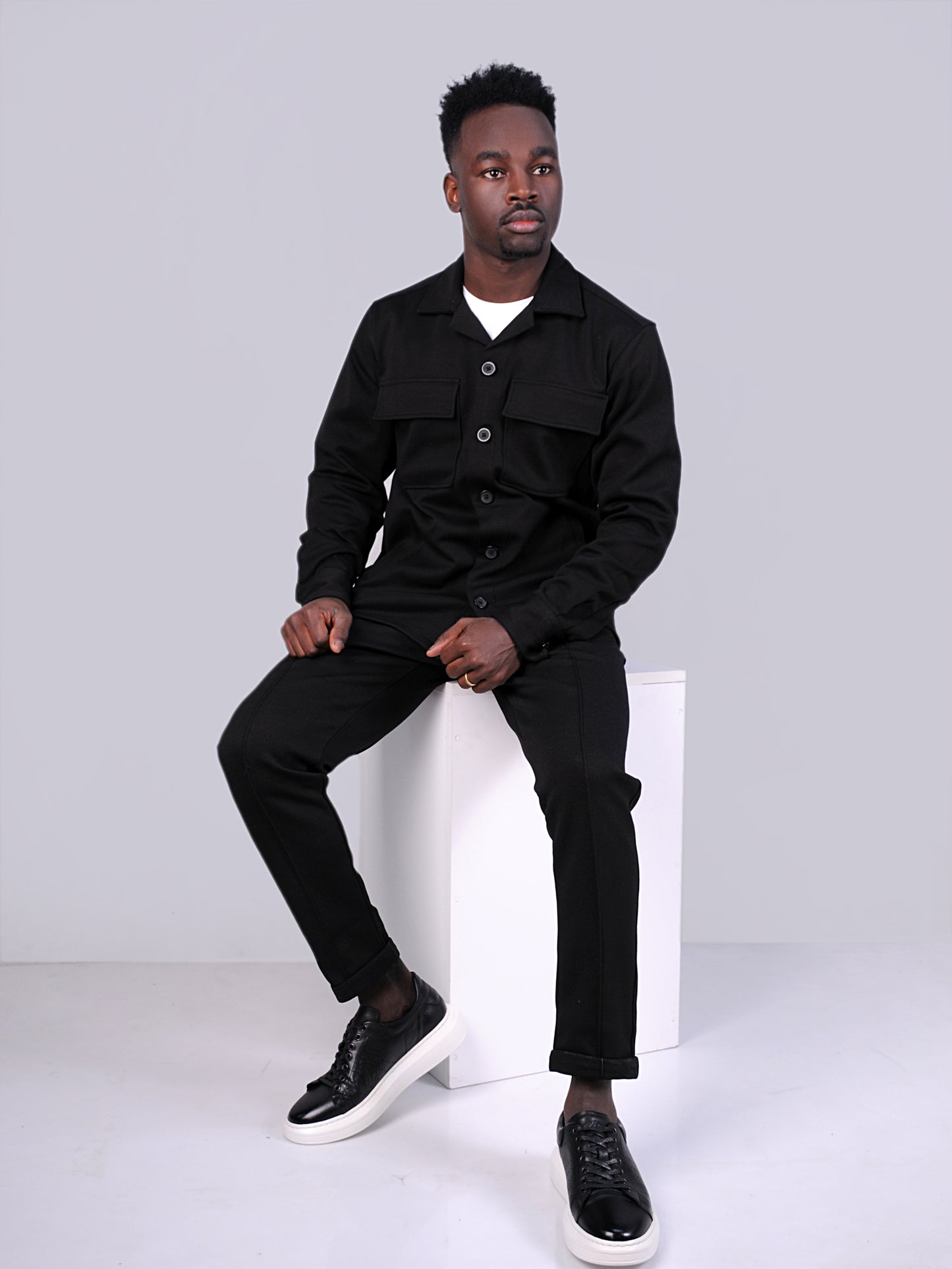 SALE! 2H #8008 Black Lightweight Casual with Pockets Jacket