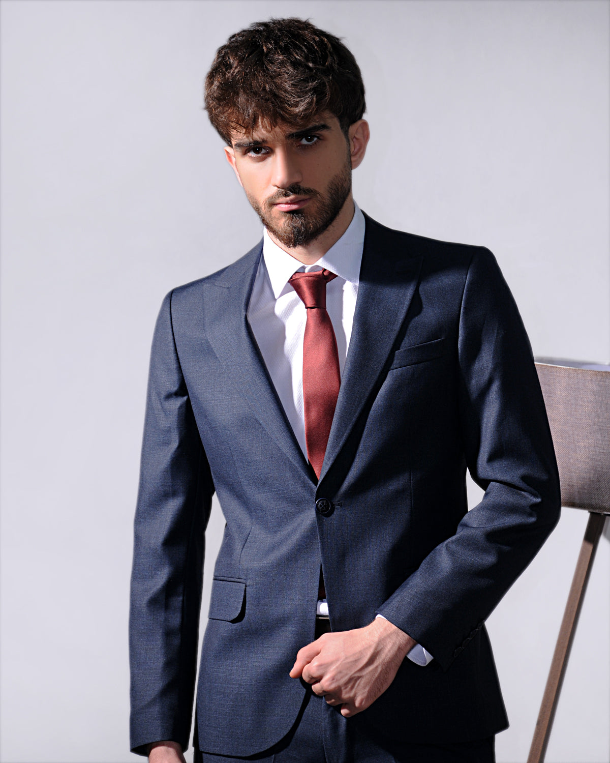 2H #2-6 Navy Casual Suit - Main Image