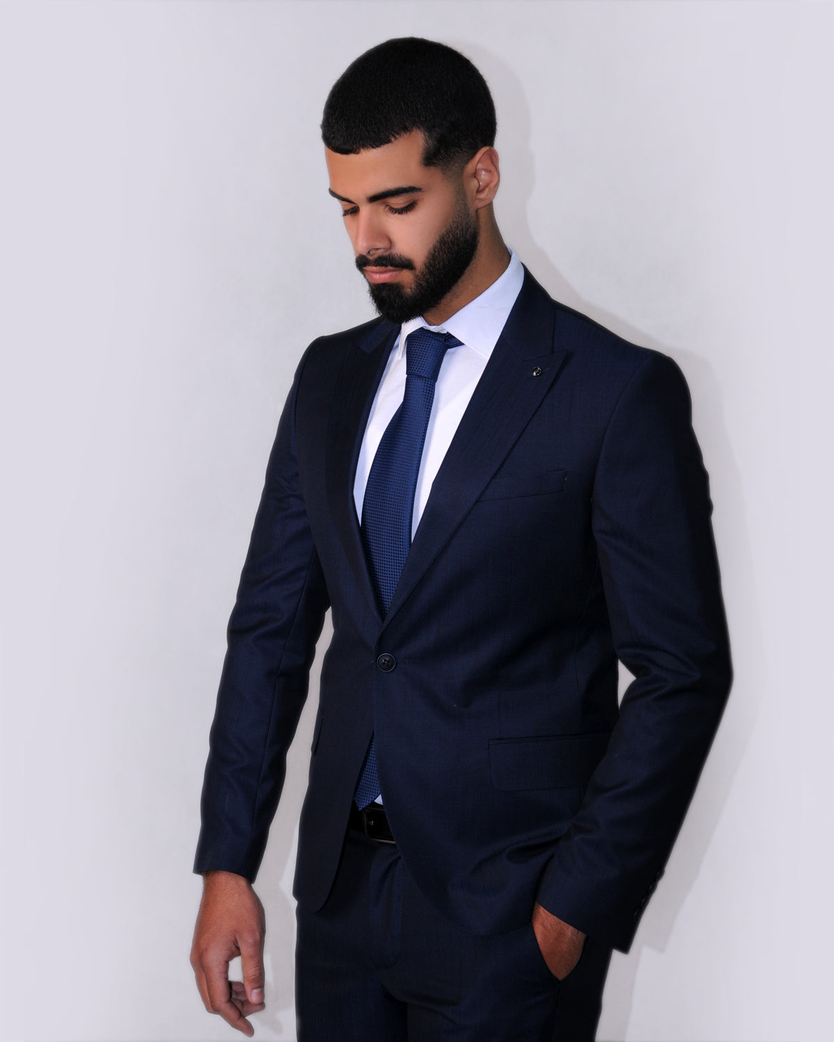 2H #118-4 Dark Navy Casual Suit 2 Pieces
