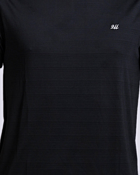 2H #CX.9310 Black Short Sleeve Basic T-shirt