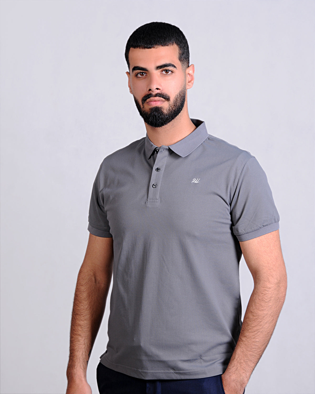 2H #CX.231 Light Gray Polo T-shirt