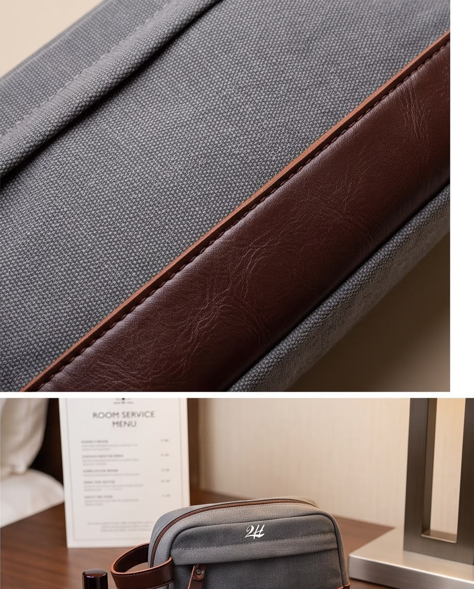 2H Gray Canvas Clutch Bag