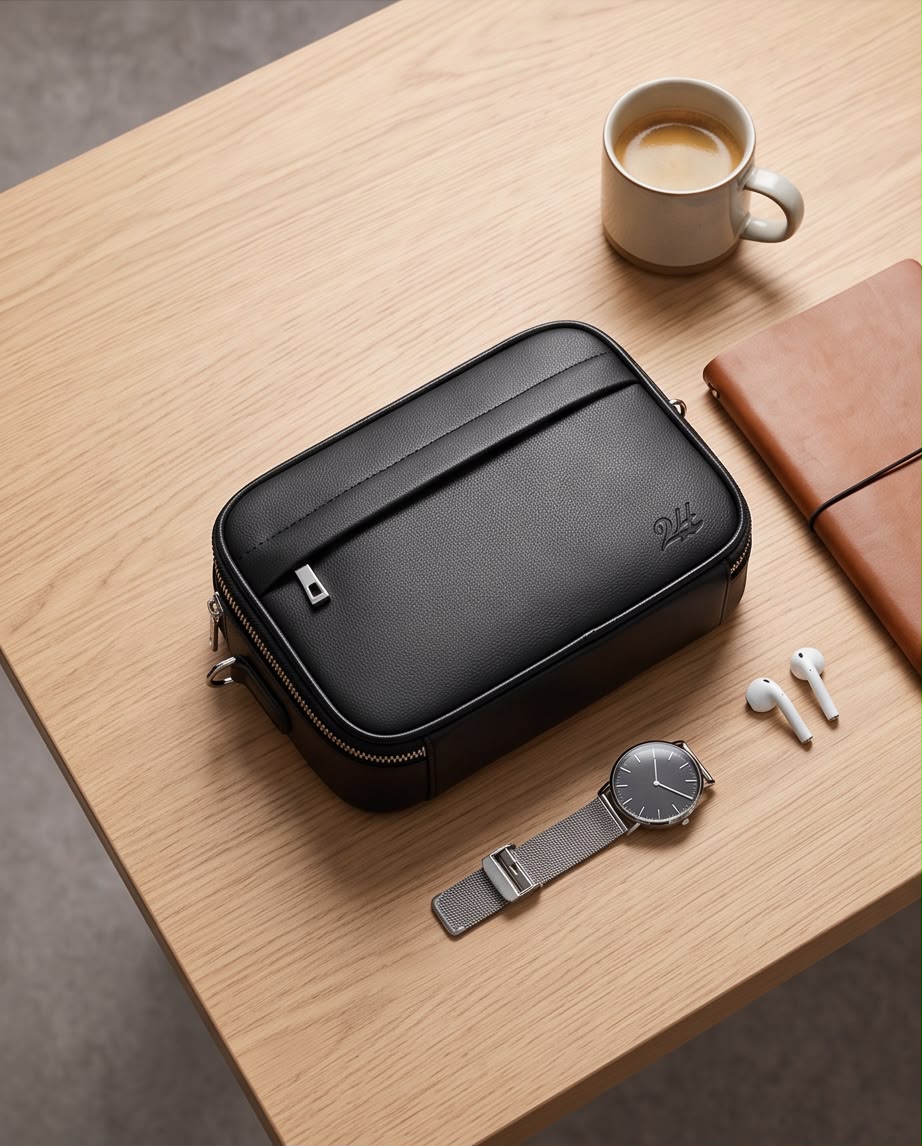 2H #9913 Black Shoulder Messenger Bag