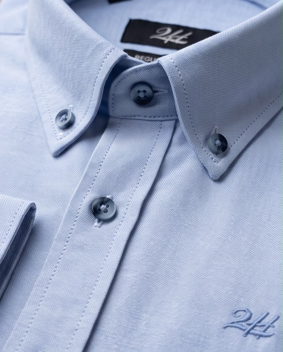 2H Blue Oxford Casual Shirt