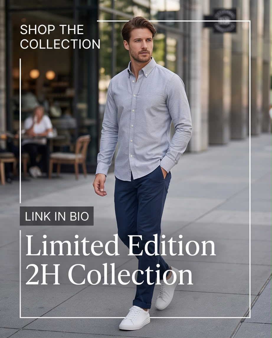 2H Gray Oxford Casual Shirt