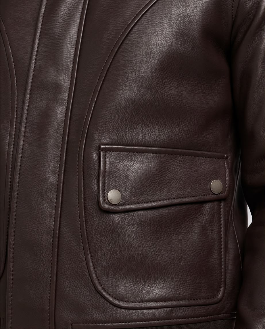 2H #8909 Brown Leather Jacket