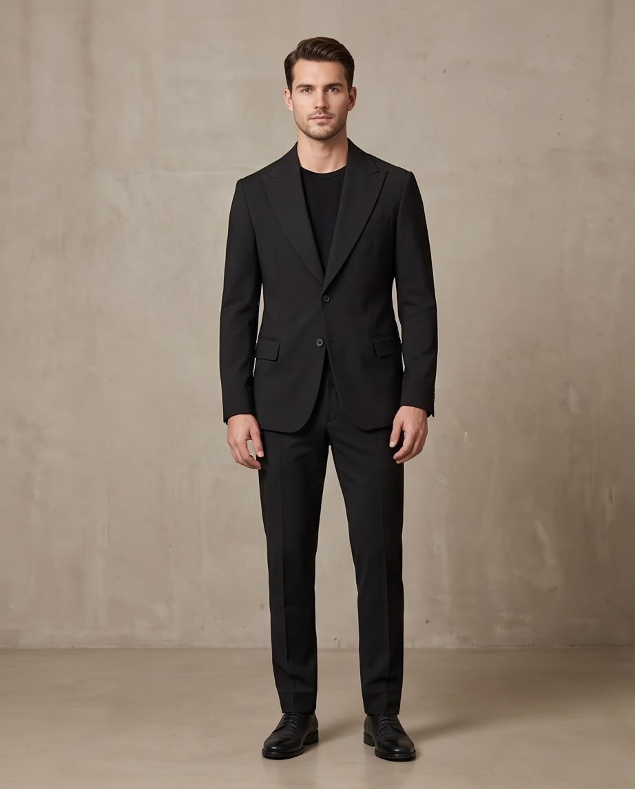 2H Black Tropical Suit