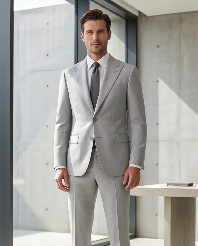 2H Light Gray Tropical Suit