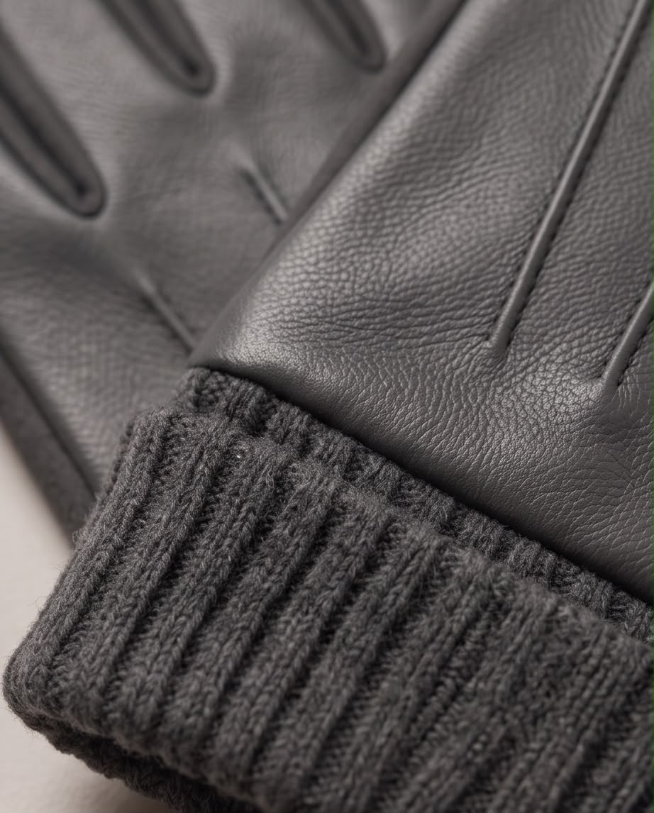 2H Gray Leather Gloves