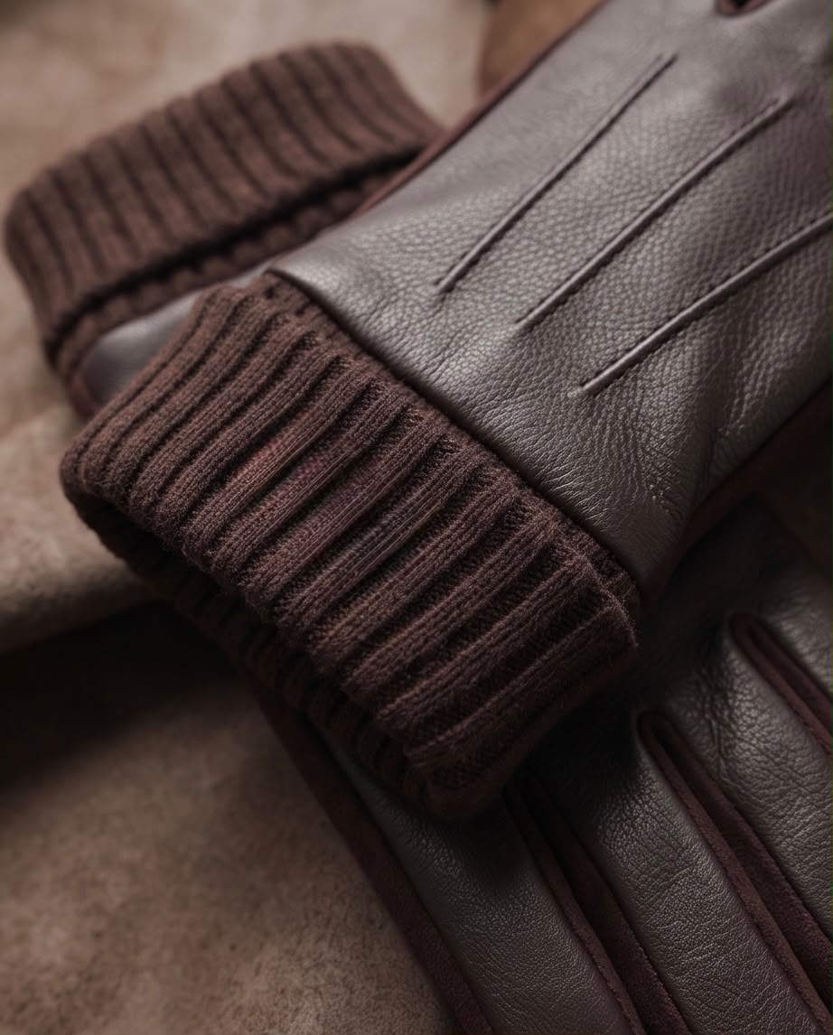 2H Brown Leather Gloves