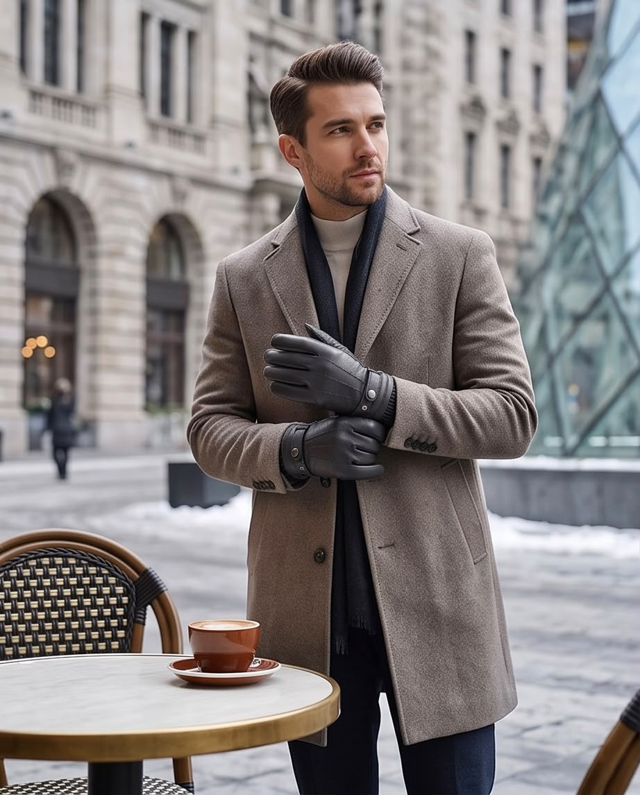 2H Gray Leather Gloves