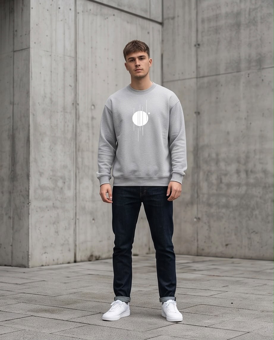 2H Gray Printed Sweater