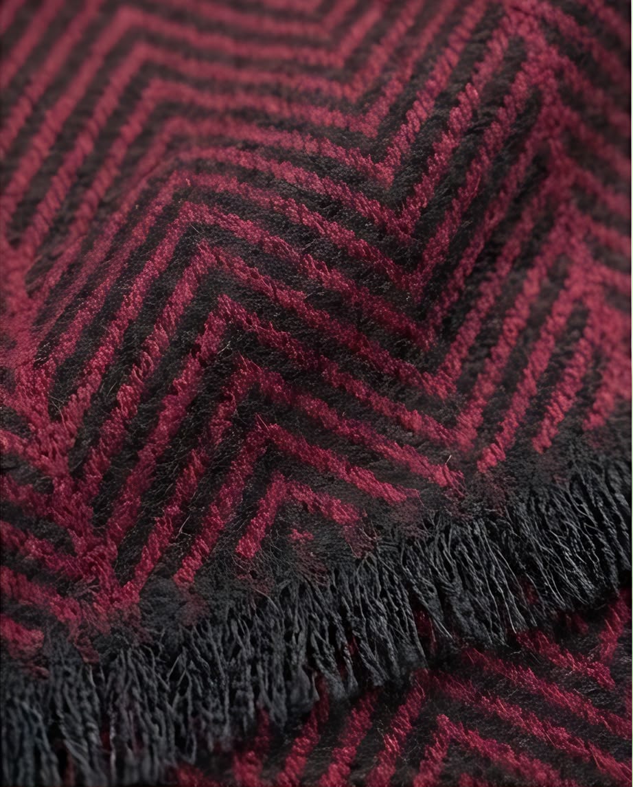 2H Brick Red Squared Scarf