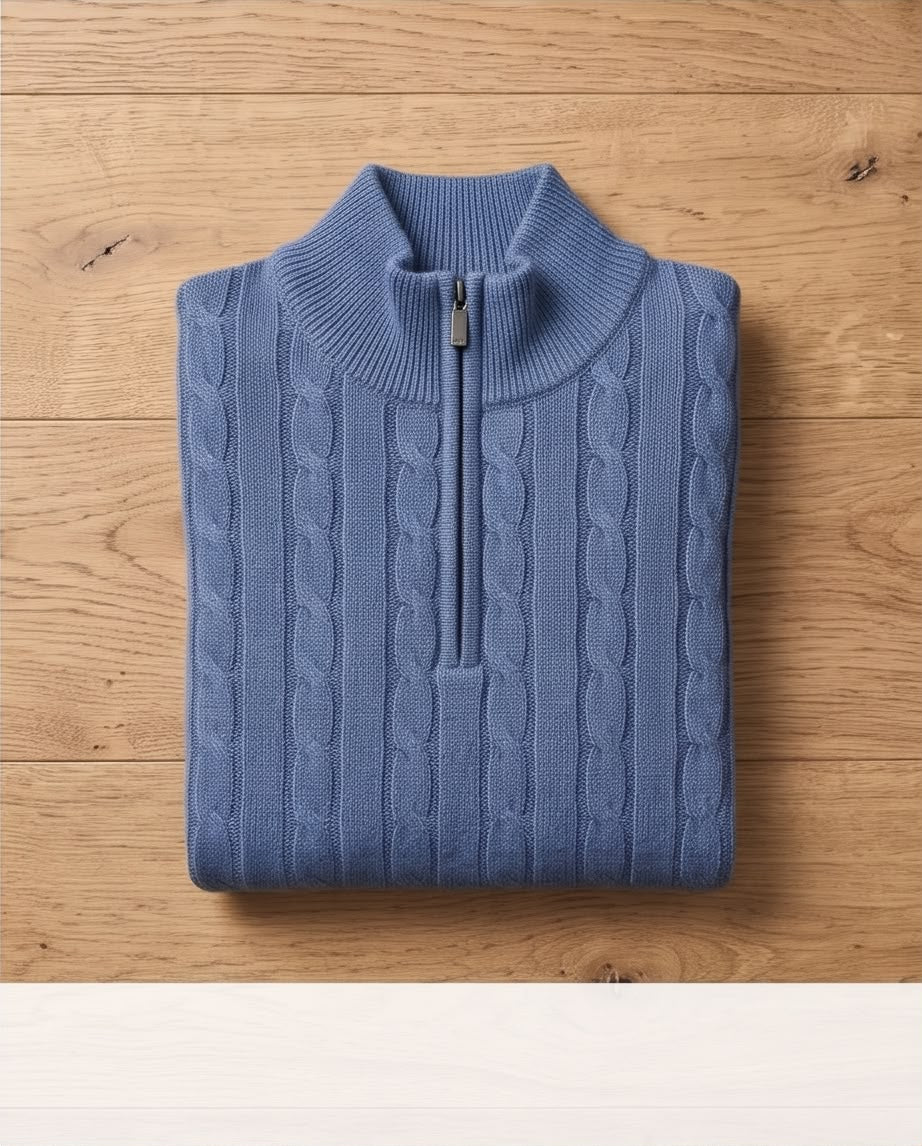 2H Blue Cable Knit Sweater