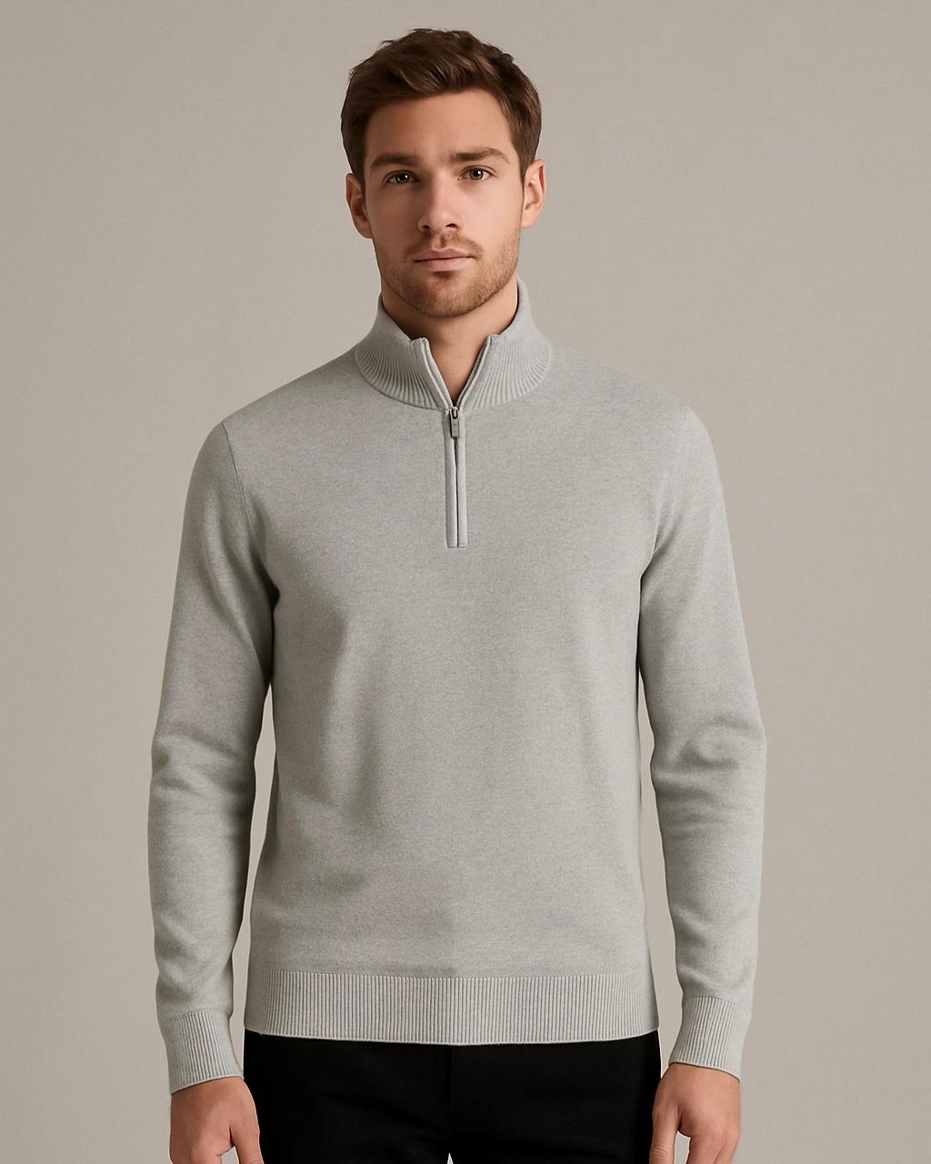 2H High Neck Zipper Knitted Sweater