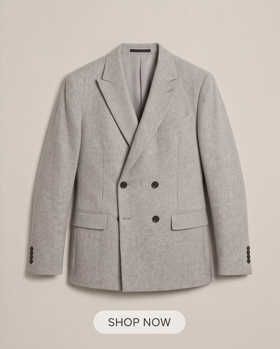 2H #281025 Gray Double Breasted Blazer
