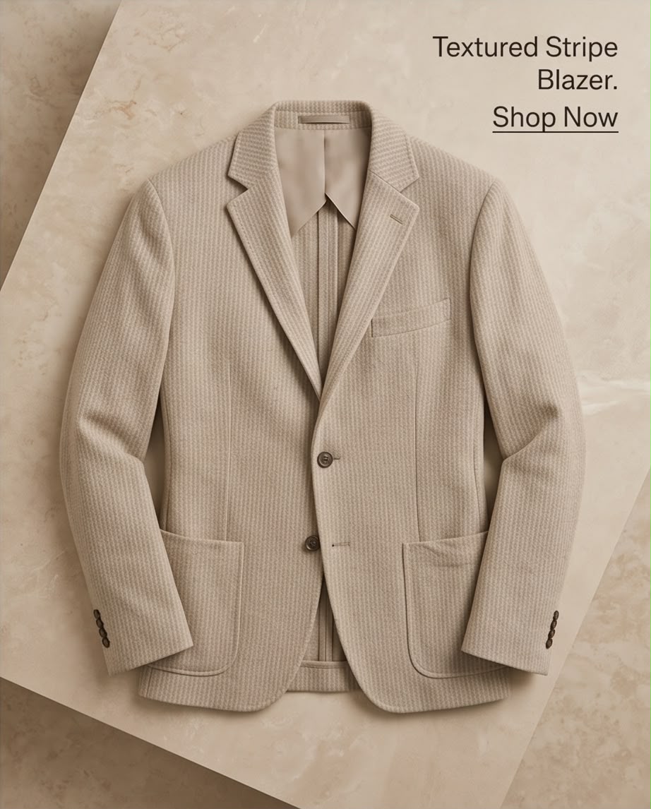 2H #291025 Light Beige Knitted Blazer