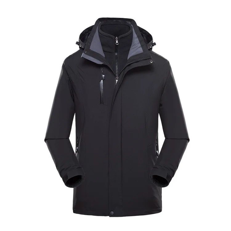2H Black Waterproof long Travel Jacket