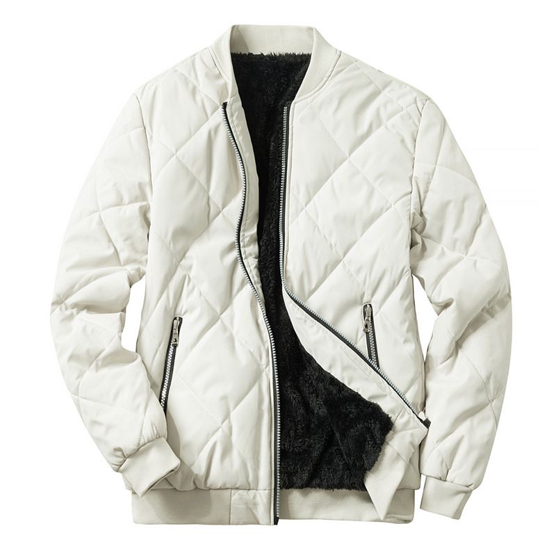 2H White Bomber Warm Thick inside fur Casual Jacket
