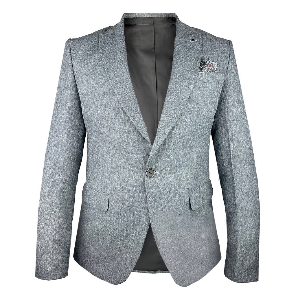 2H Gray Summer One Button Blazer