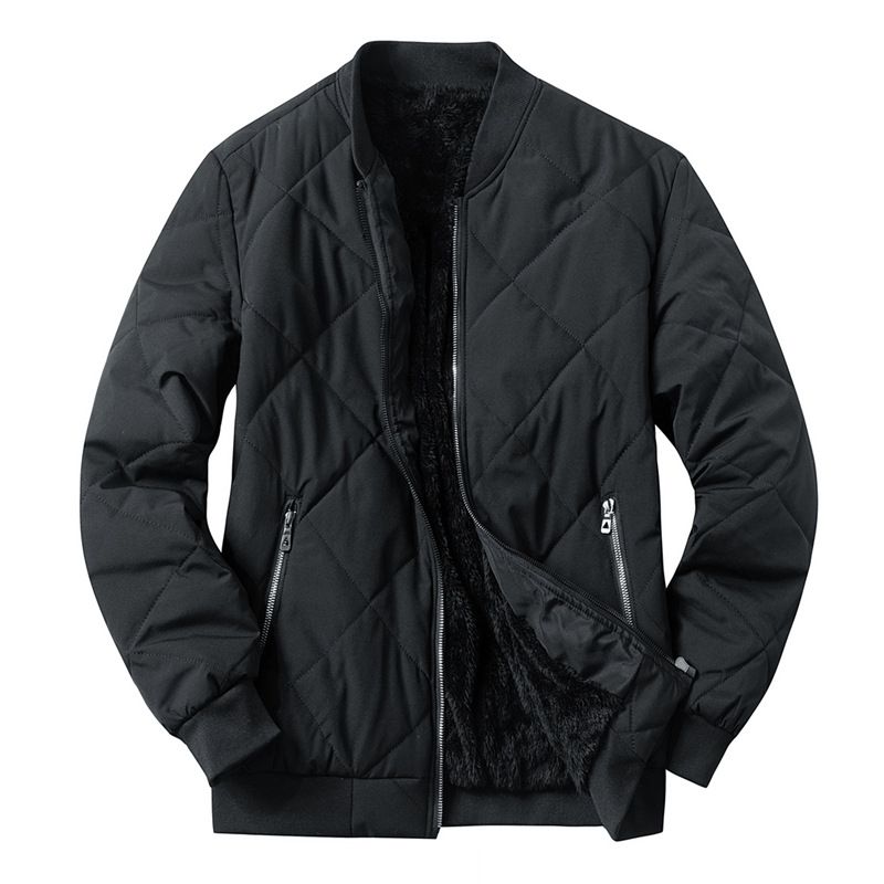 2H Black Bomber Warm Thick inside fur Casual Jacket
