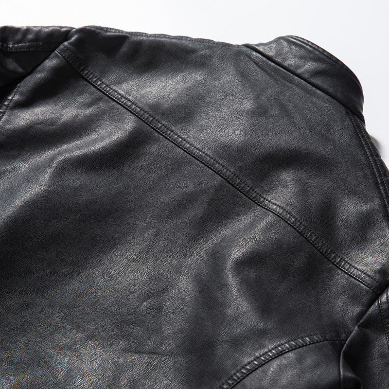 2H Black casual Leather Jacket