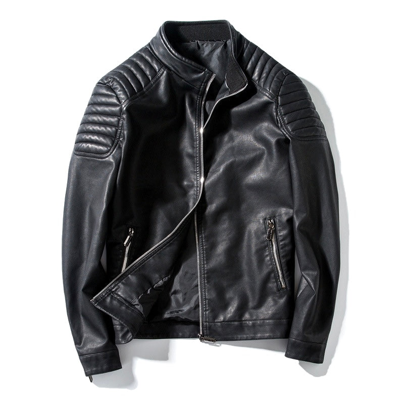 2H Black casual Leather Jacket