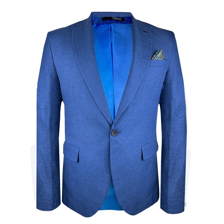 2H Blue Summer One Button Blazer