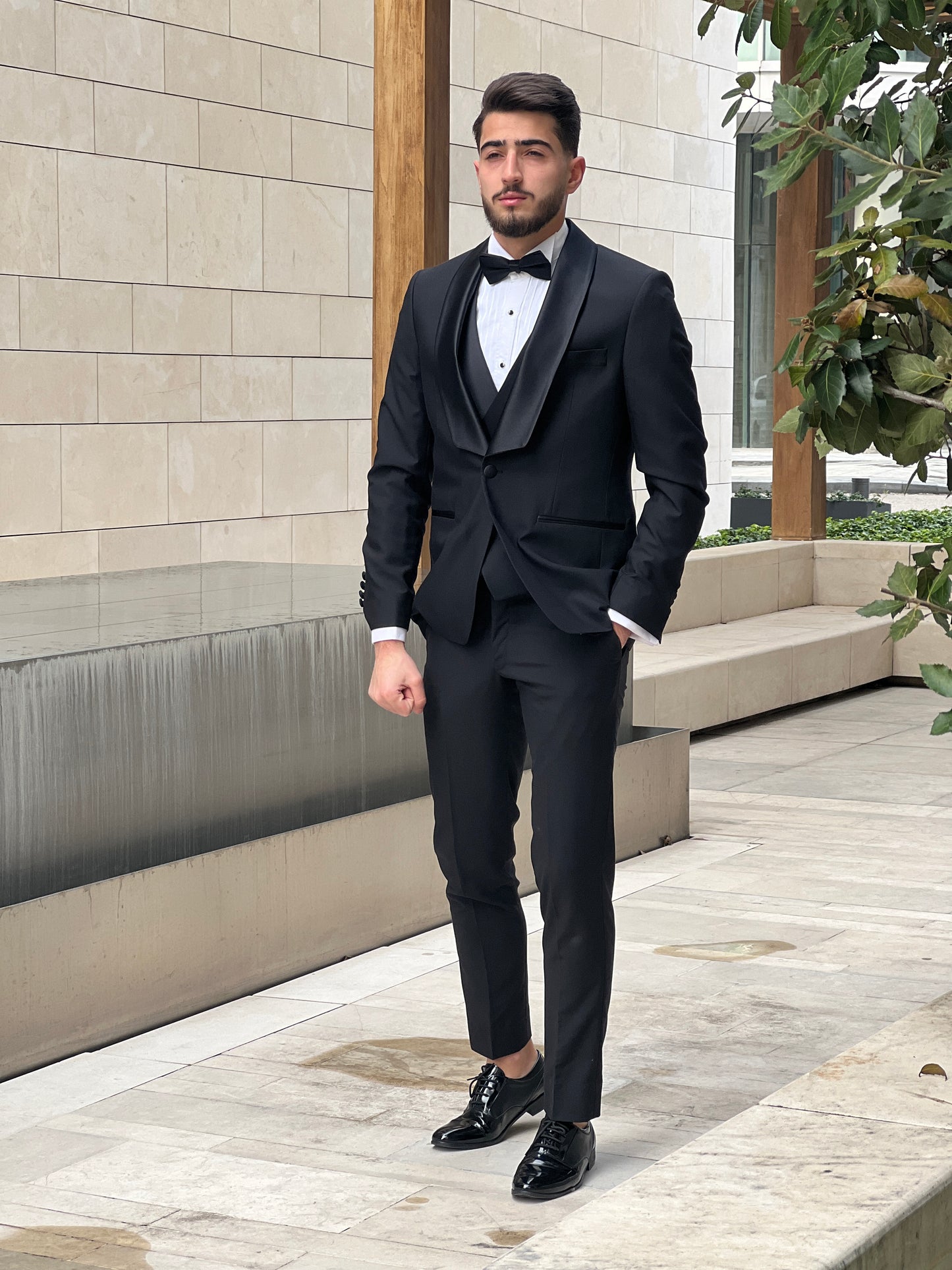 2H Black Wedding Suit 2 Pieces