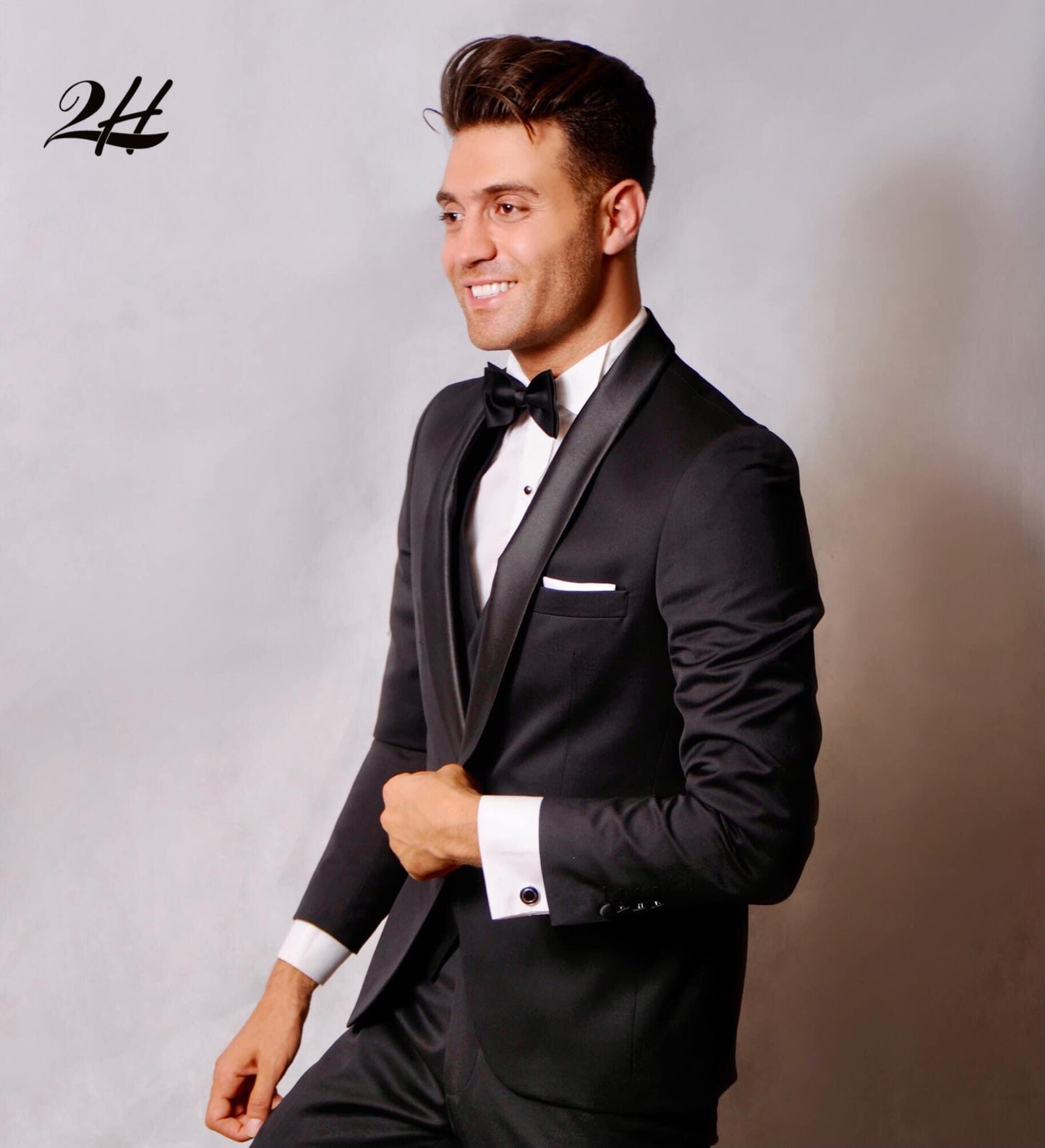 2H Black Wedding Suit