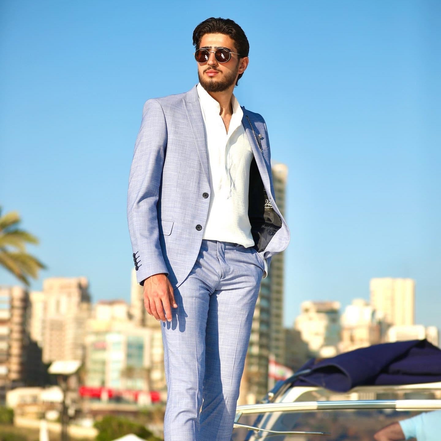 2H Light Blue Casual Suit