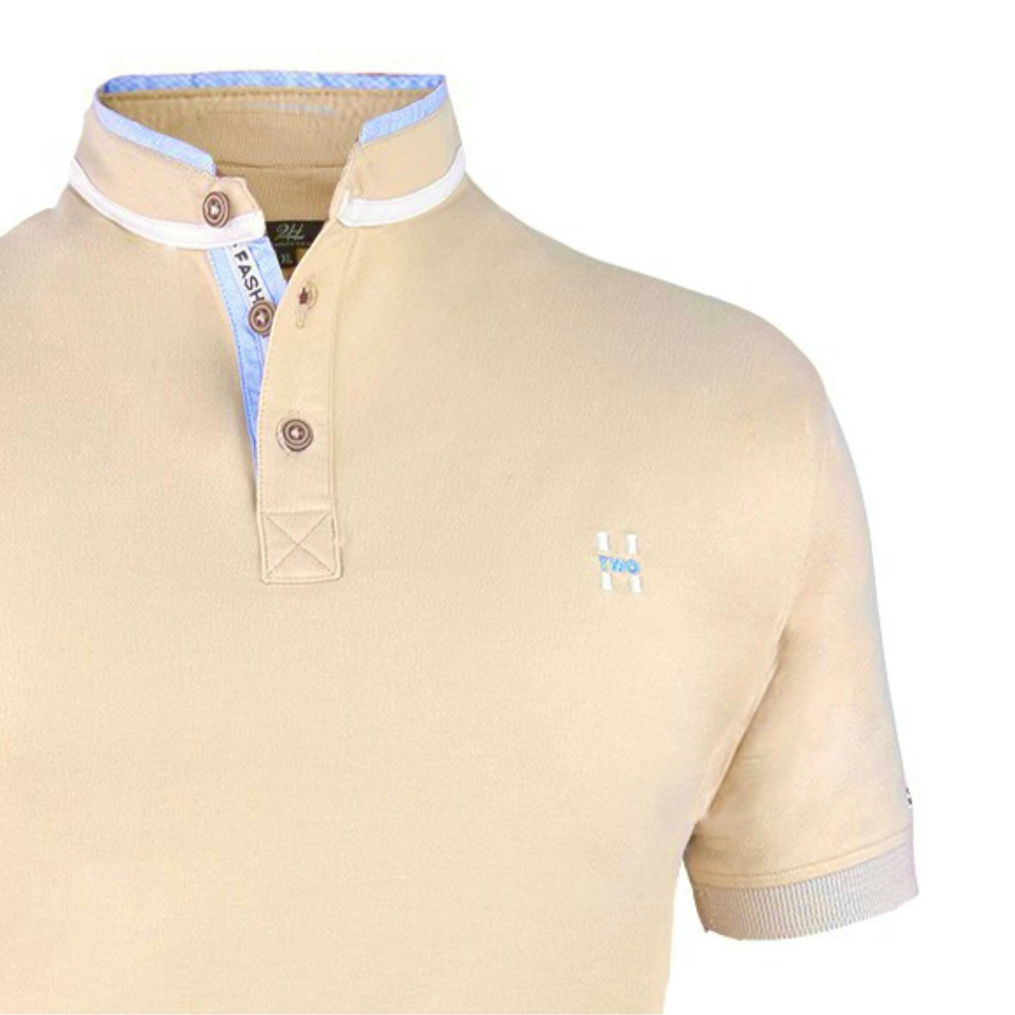 SALE! 2H #77041 Beige Stand Up Collar T-shirt