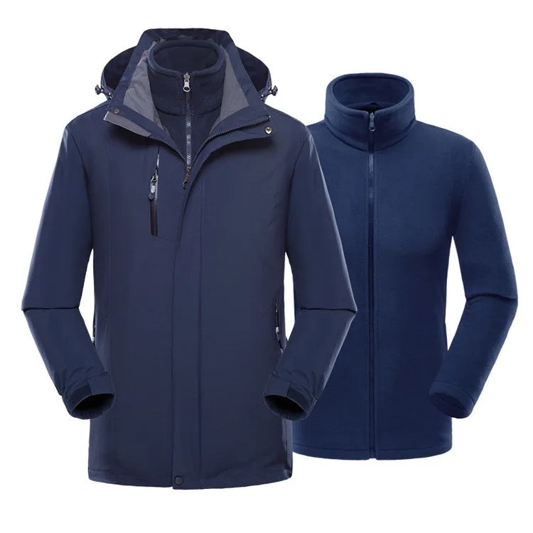 2H Navy Waterproof long Travel Jacket