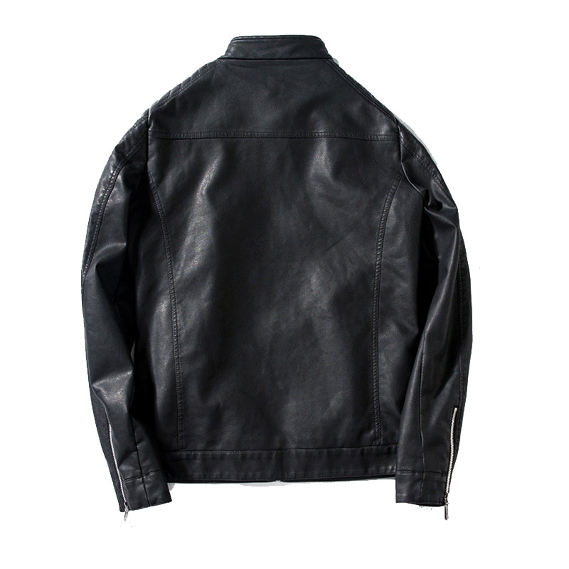 2H Black casual Leather Jacket