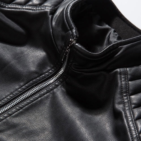 2H Black casual Leather Jacket