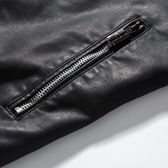 2H Black casual Leather Jacket