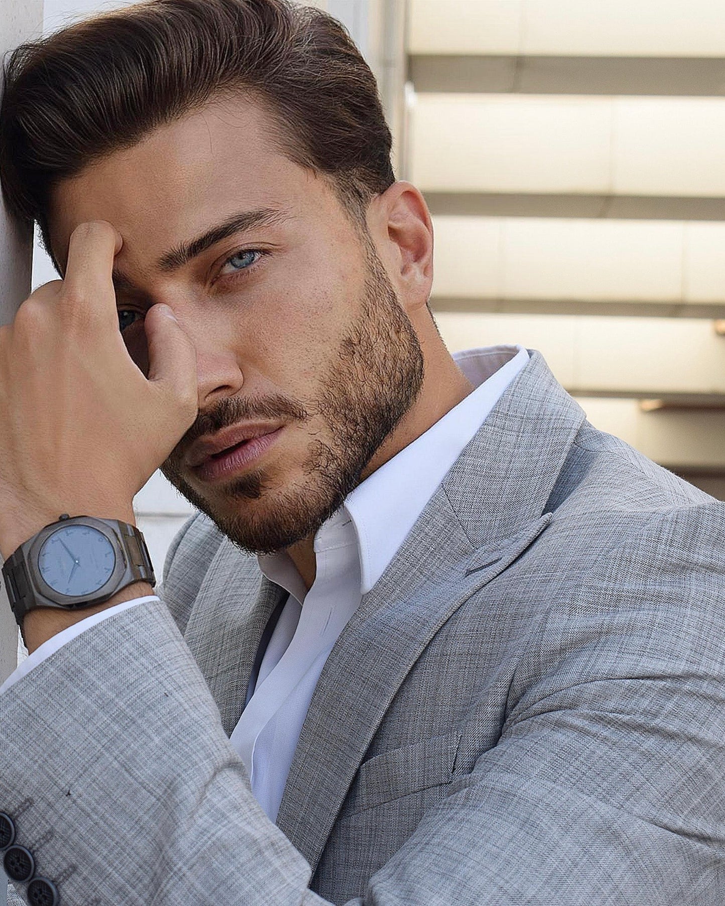 2H #1491-6 Light Gray Casual Suit