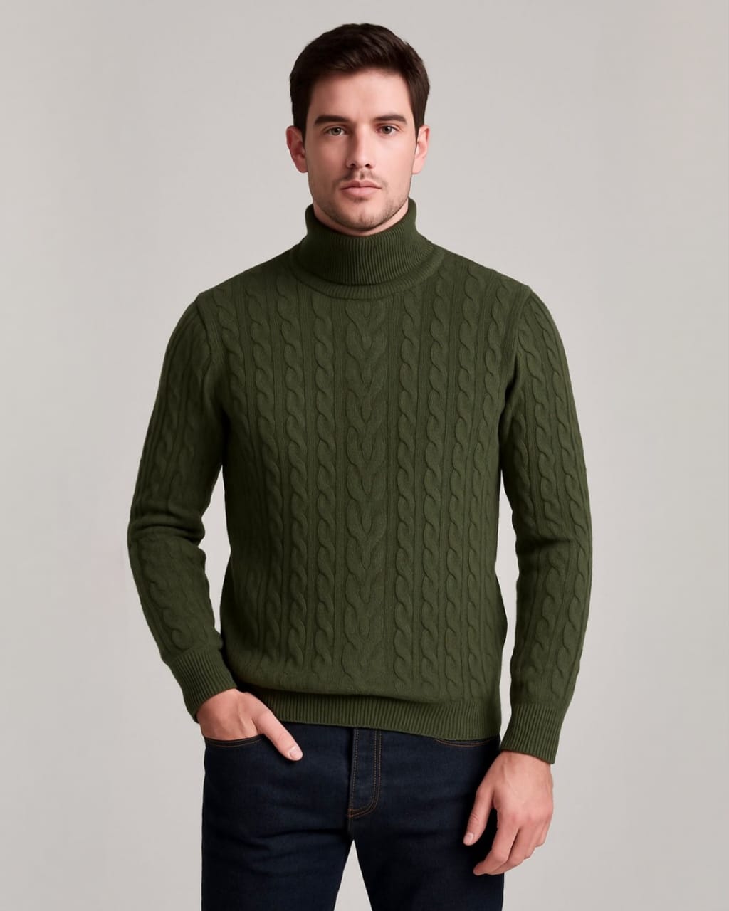 2H #303 High Neck Knitted Sweater