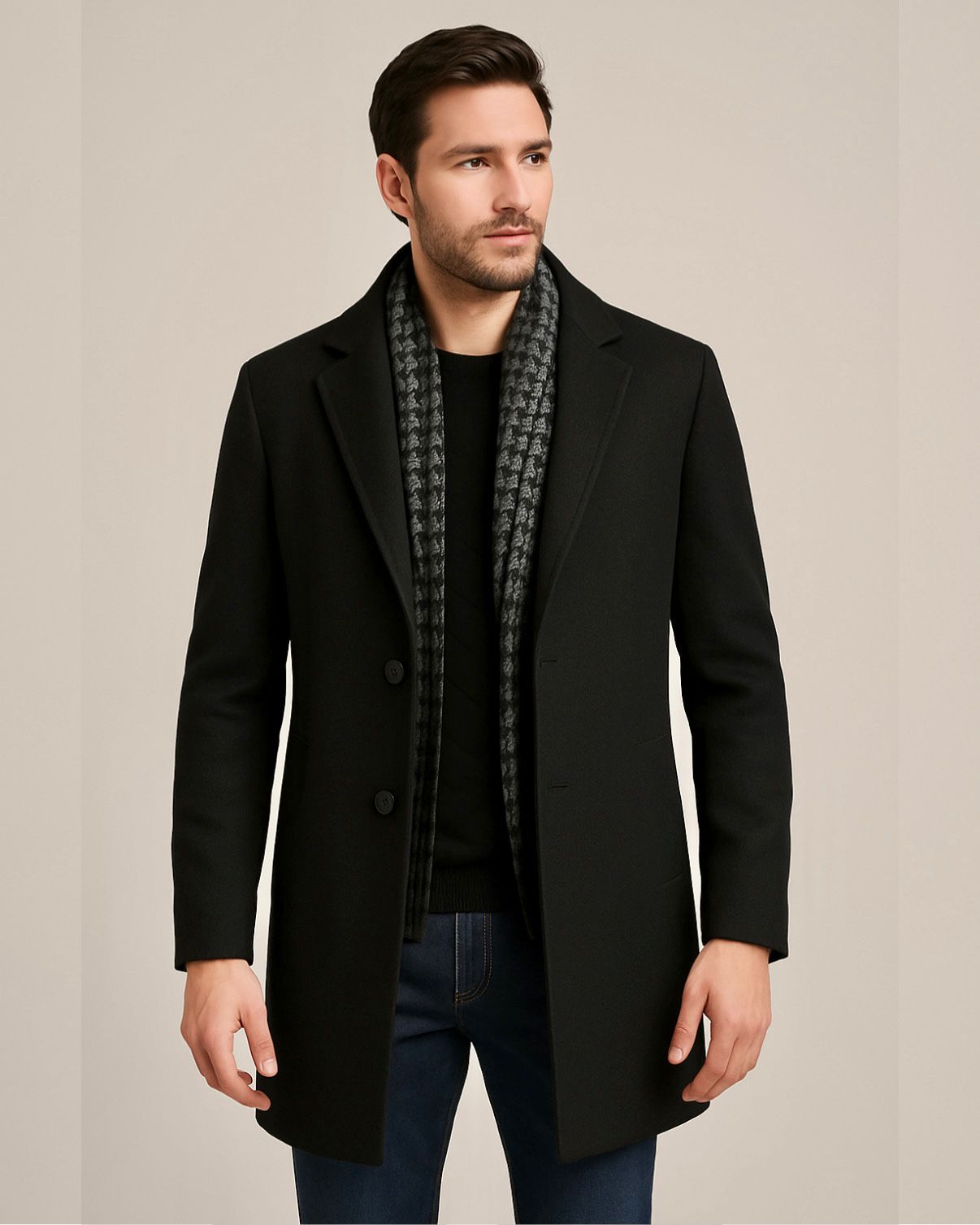 2H Black Coat Jacket