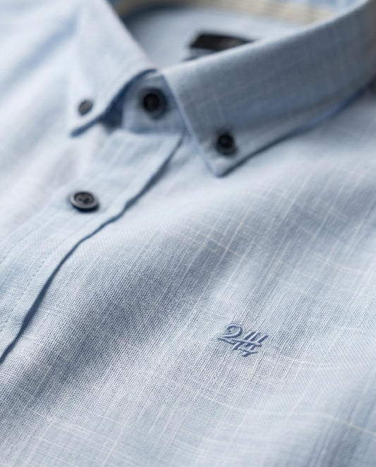 SALE! 2H Light Blue Squared Linen Shirt