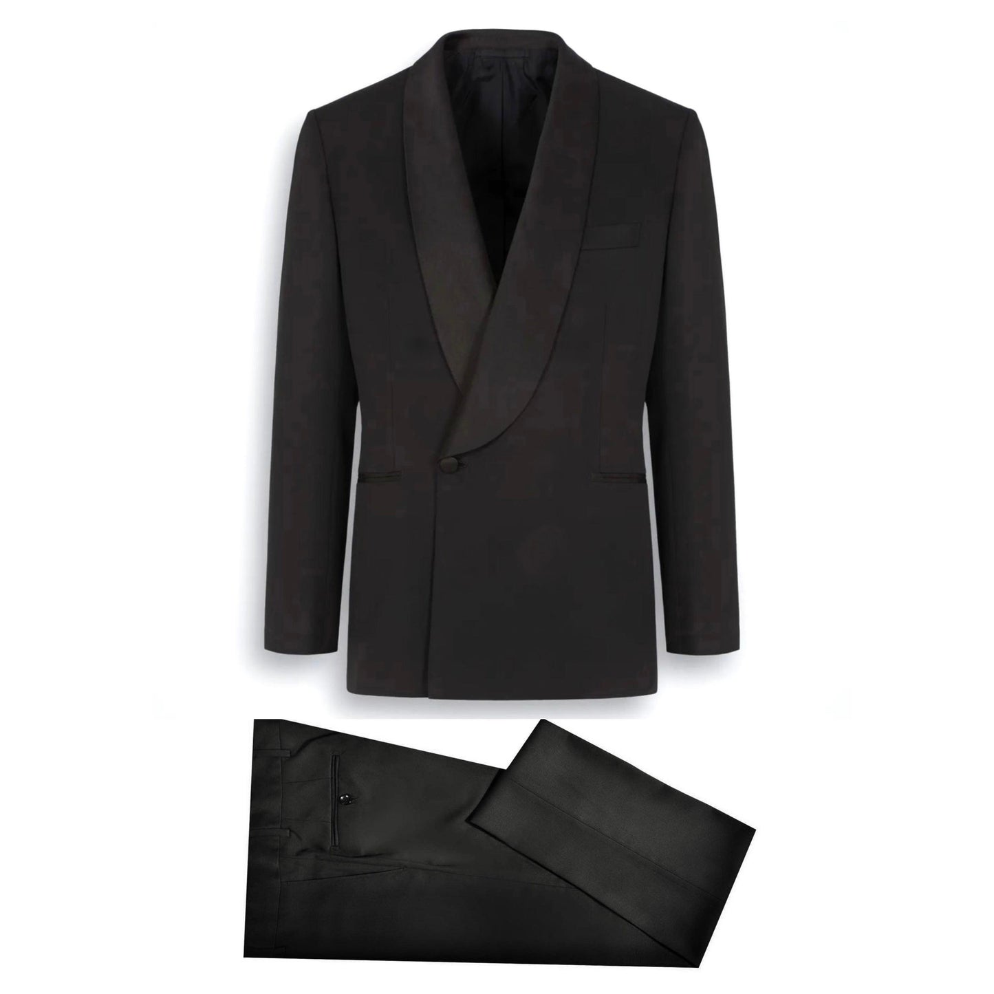 2H black One Button Double breasted Wedding Suit