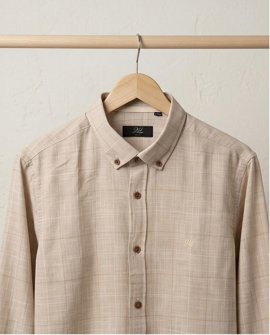 SALE! 2H Beige Squared Linen Shirt