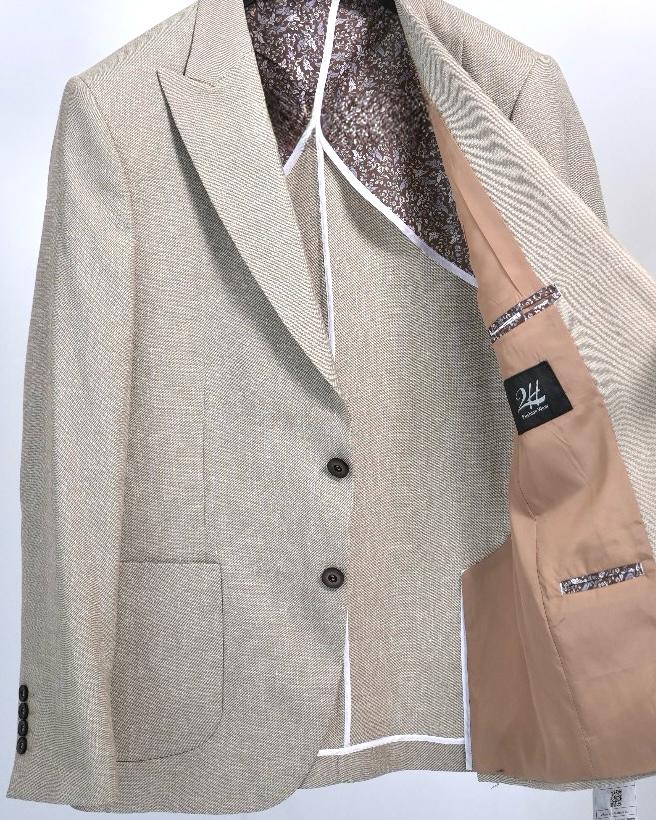 2H Beige Linen Blazer