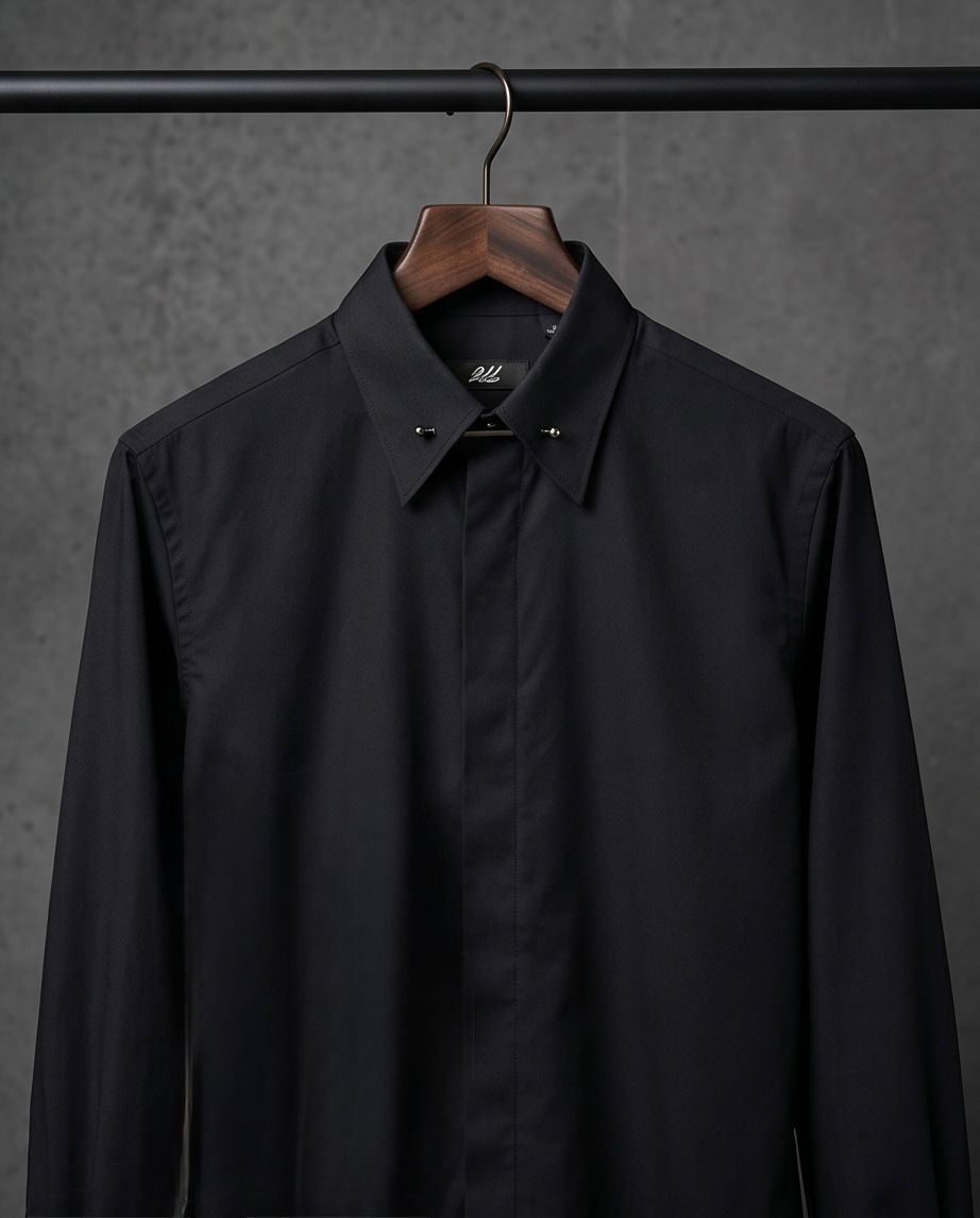 2H Black Classic Shirt With Pin