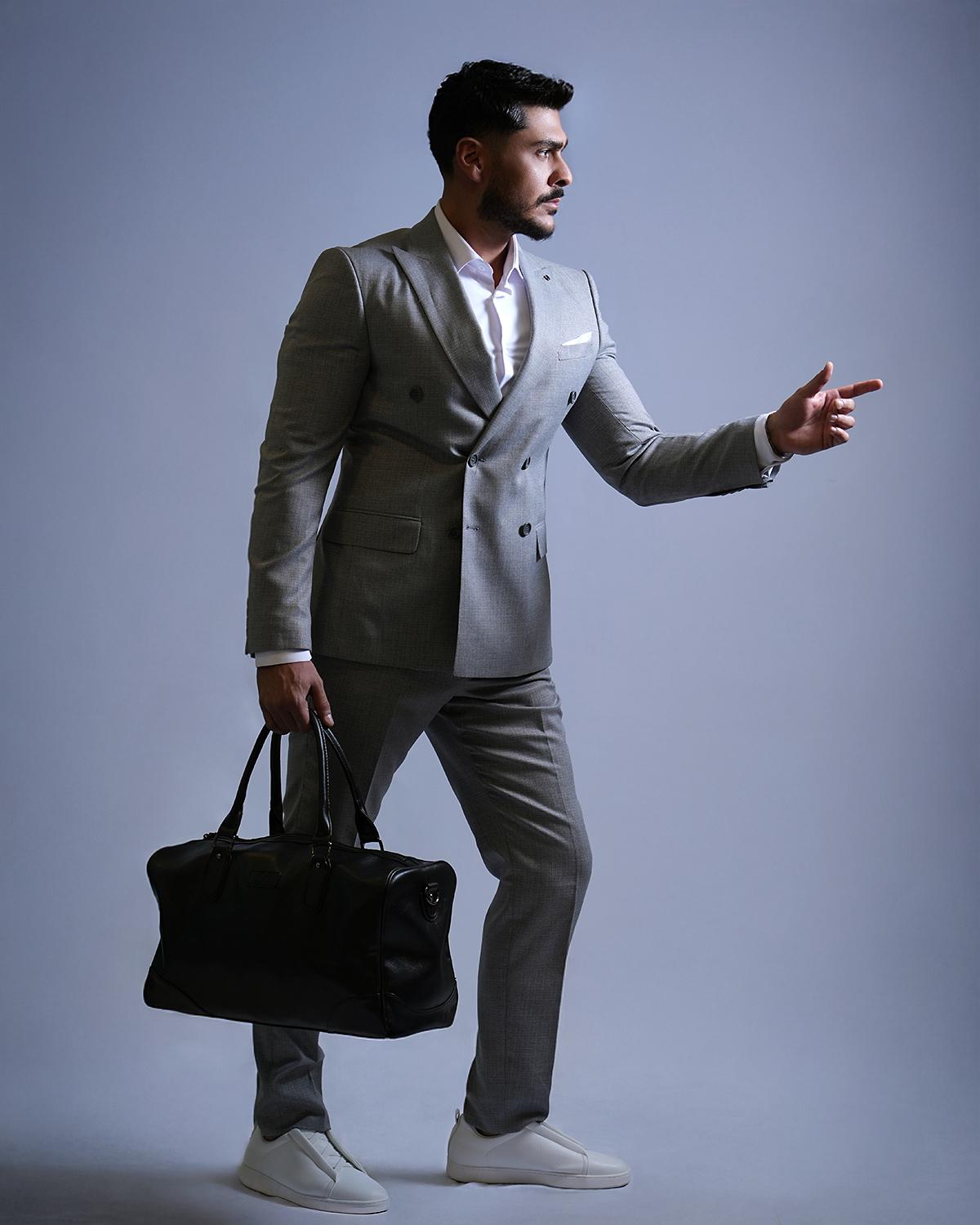 2H #6056 Black pu leather Travel Duffle Bag