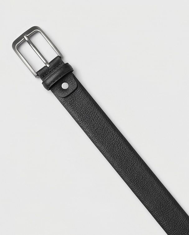 2H #EG Black Leather Casual Belt