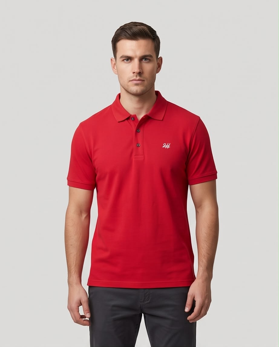 2H #CX.2101 Red Polo T-shirt